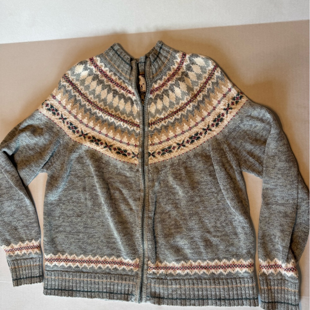 Tiara Multicolor Patterned Long Sleeve Full Zip S… - image 1